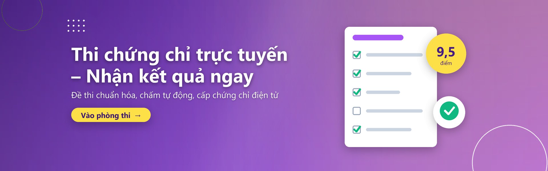 Thi chứng chỉ trực tuyến – Nhận kết quả ngay